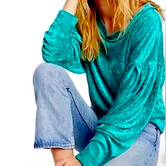 We The Free by Free People Milan Layering Top in Sea Green size XS - Picture 1 of 7